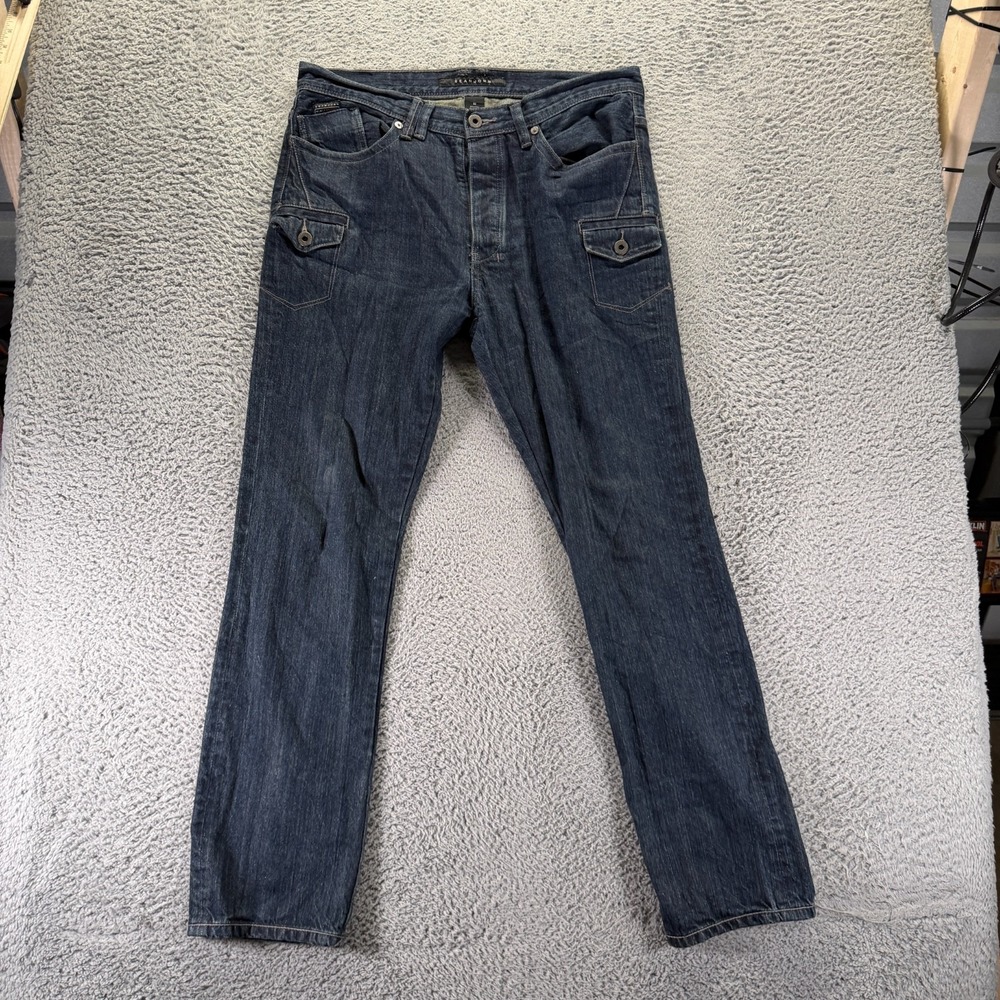 Sean John Marcus Jeans Mens 32x34 Blue Cotton Denim Straight Button-Fly Workwear